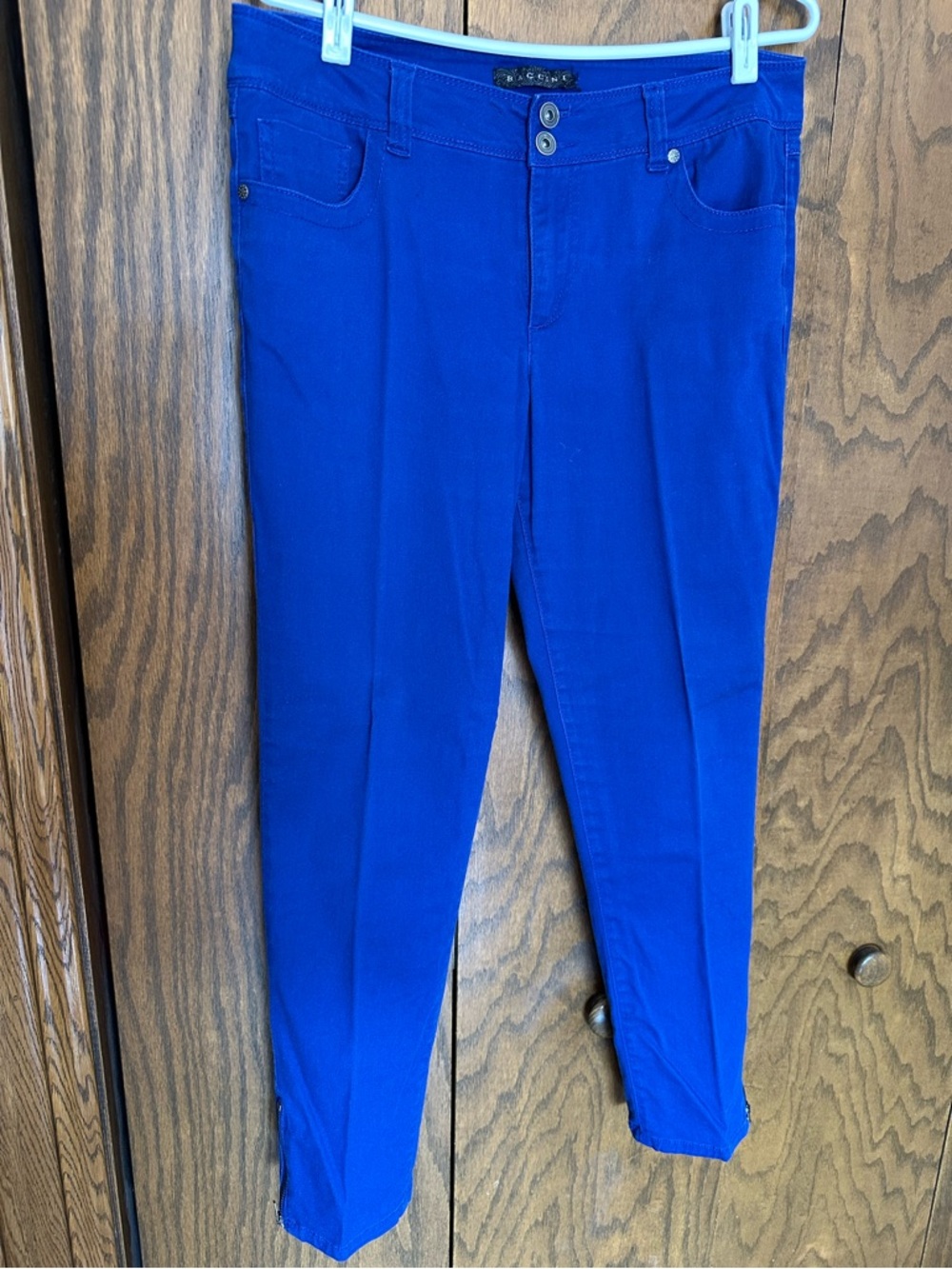 VGUC WOMENS SIZE 10 stretch cotton BACCINI royal blue tapered leg pant